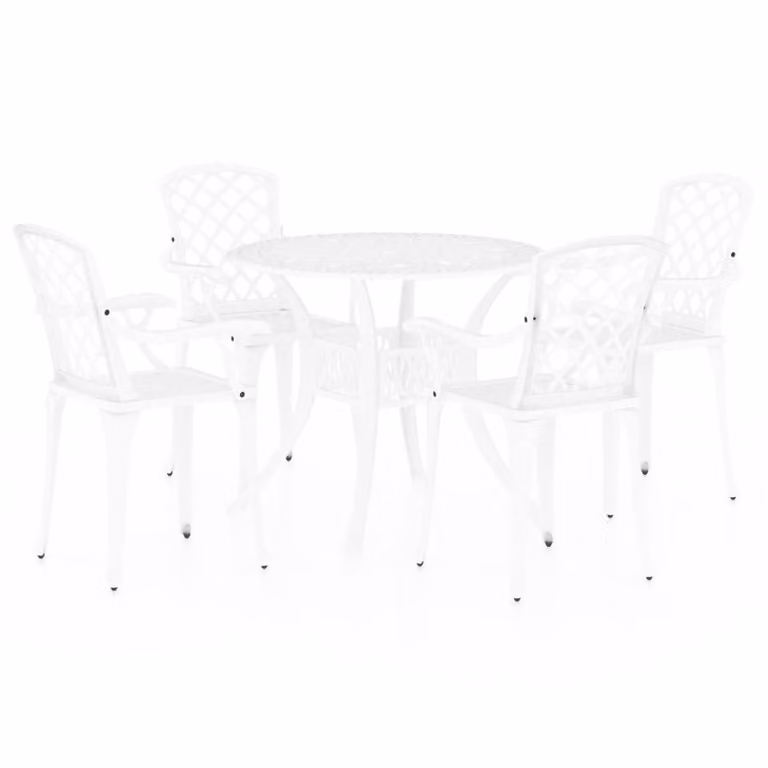 Set da Bistrot 5 pz in Alluminio Pressofuso Bianco