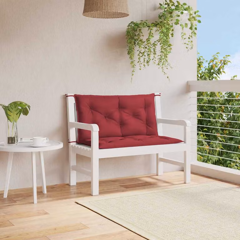 Cuscino per panca vidaXL Rosso, L: 100 cm, P: 50 x 50 cm, H: 7 cm, in tessuto Oxford impermeabile e traspirante