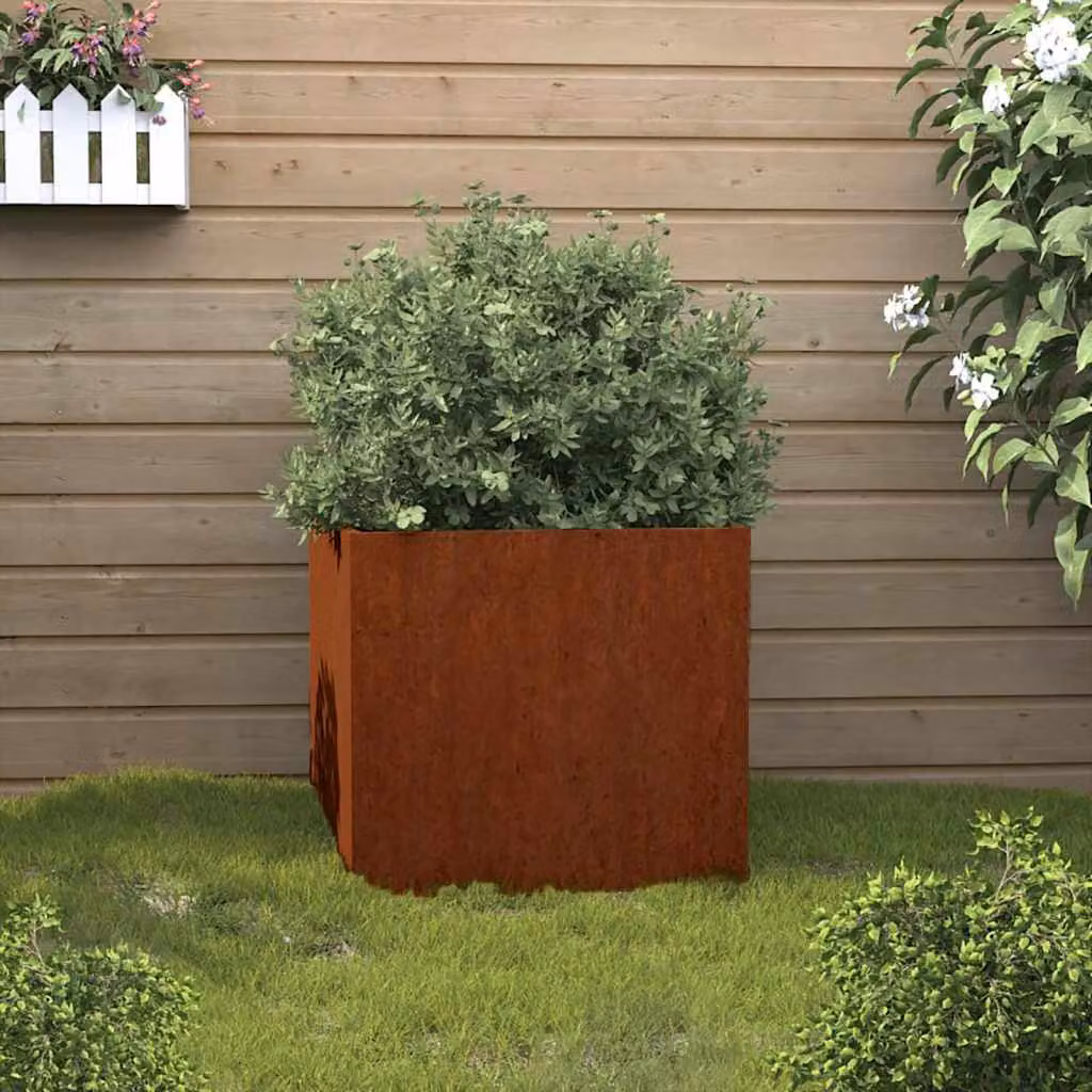 Fioriera da giardino vidaXL in acciaio color marrone L: 32 cm, P: 30 cm, H: 29 cm