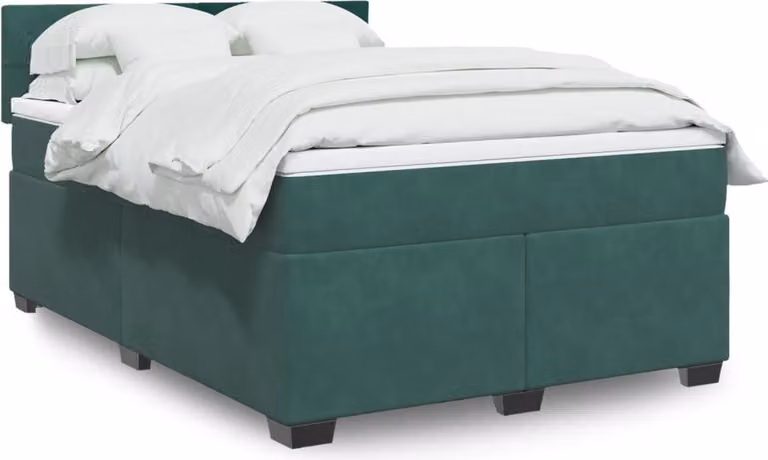 Maison Exclusive - Giroletto a Molle con Materasso Verde Scuro 140x200 cm Velluto