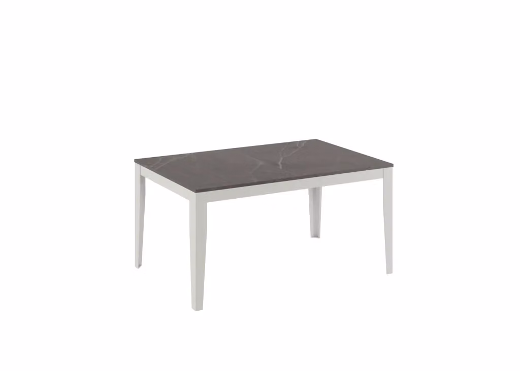 Tavolo allungabile Big IPERBRIKO in melaminico effetto marmo antracite con base in metallo bianco design moderno – 2