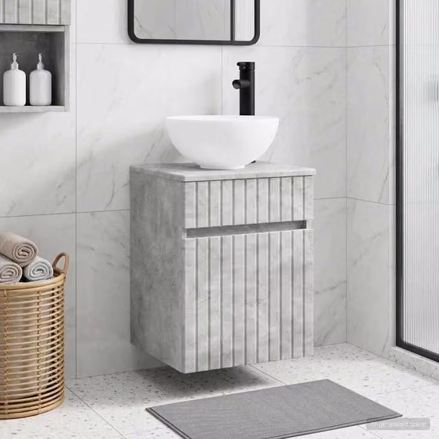 Mobile lavabo da parete vidaXL Grigio, L: 39 cm, P: 35 cm, H: 63 cm – 1