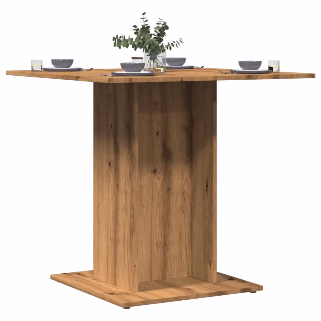 Maison Exclusive - Tavolo da pranzo in rovere artigianale 80x80x75 cm Materiale ligneo