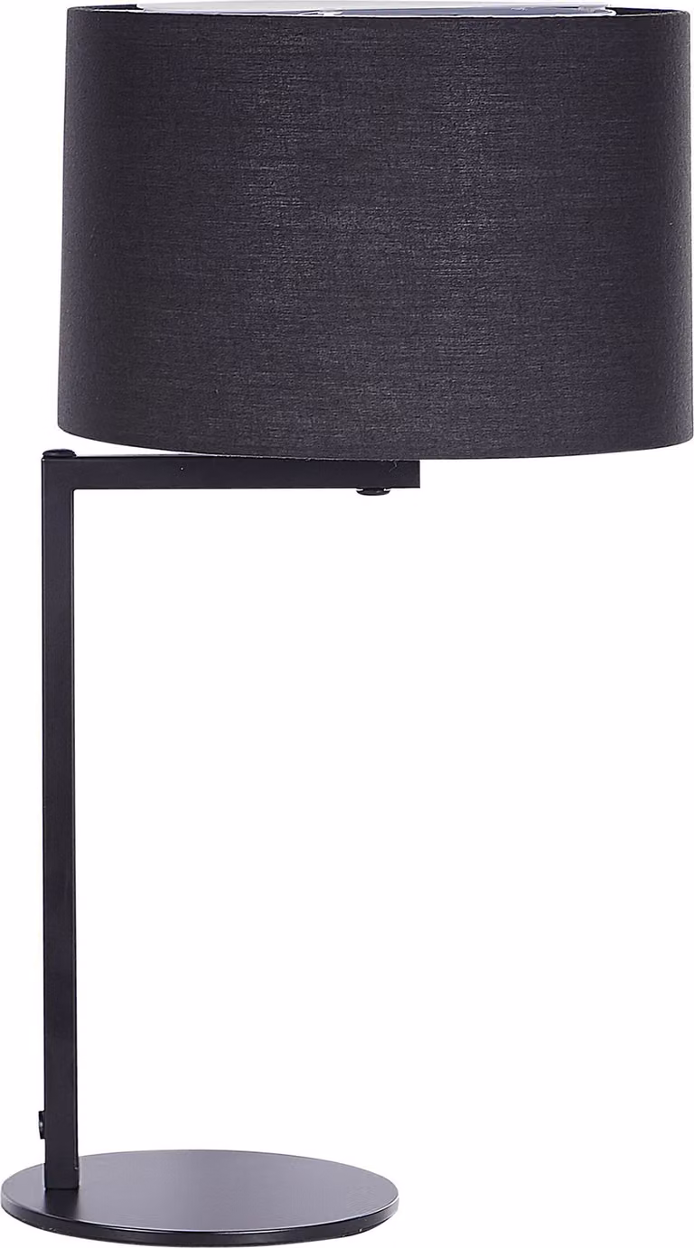 BELIANI Lampada da tavolo in ferro nero poliestere 49 cm paralume lampada da notte lampada da tavolo stile moderno camera da letto soggiorno