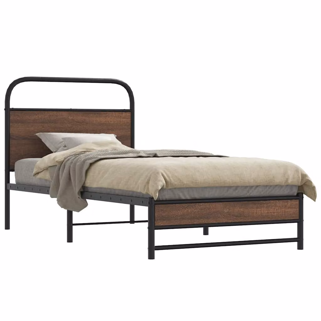 vidaXL Giroletto senza Materasso in Rovere Marrone, L/P/H: 90 x 200 x 207 cm