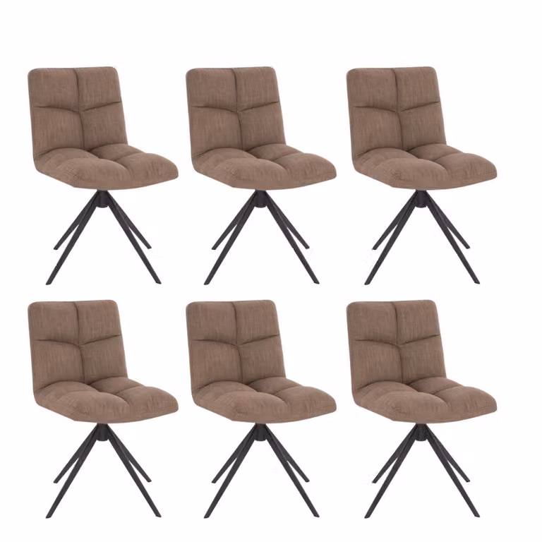 Home Deluxe - Sedia da sala da pranzo NODA - set di 6, colore: grigio velluto - girevole a 360 gradi, imbottitura morbida, carico massimo 120 kg I Sedia da cucina Sedie da pranzo Sedie da sala da pranzo