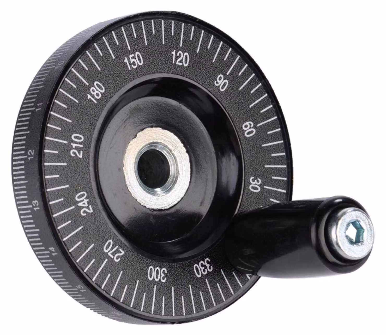 Manopola in bachelite, diametro 63 mm, foro di 8 mm, con impugnatura