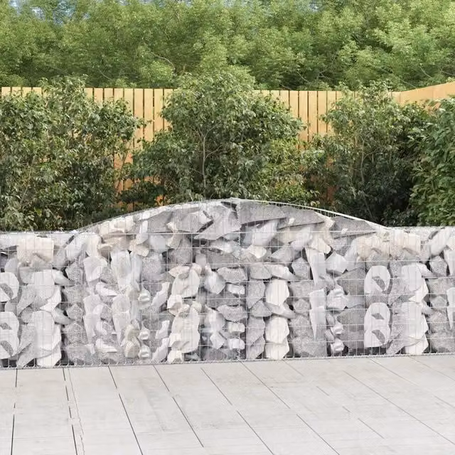 Set di 7 Cesti Gabbioni ad Arco Videx in Acciaio Zincato Argento L: 400 cm, P: 30 cm, H: 80/100 cm – 1