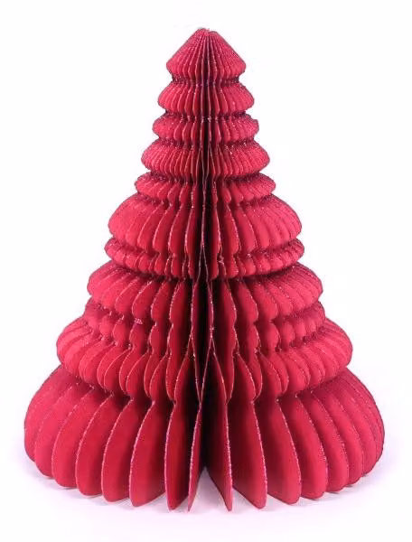 Albero di Natale in cartoncino alveolato, color rosa, altezza 30 cm