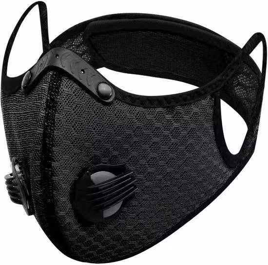 Mascherina leggera per gli sport all'aperto, con valvola, clip e nastro in velcro, protezione unisex contro l'inquinamento