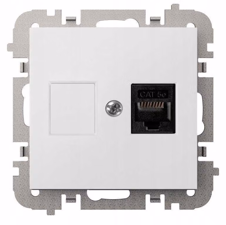 SANTRA, 1 presa per computer RJ45, senza telaio, da incasso, colore bianco, modello 4148-10