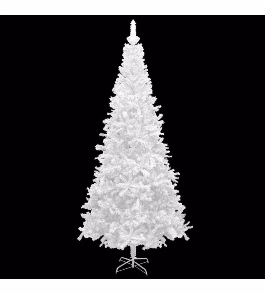 Set Albero Natale Artificiale con LED e Palline L 240 cm Bianco