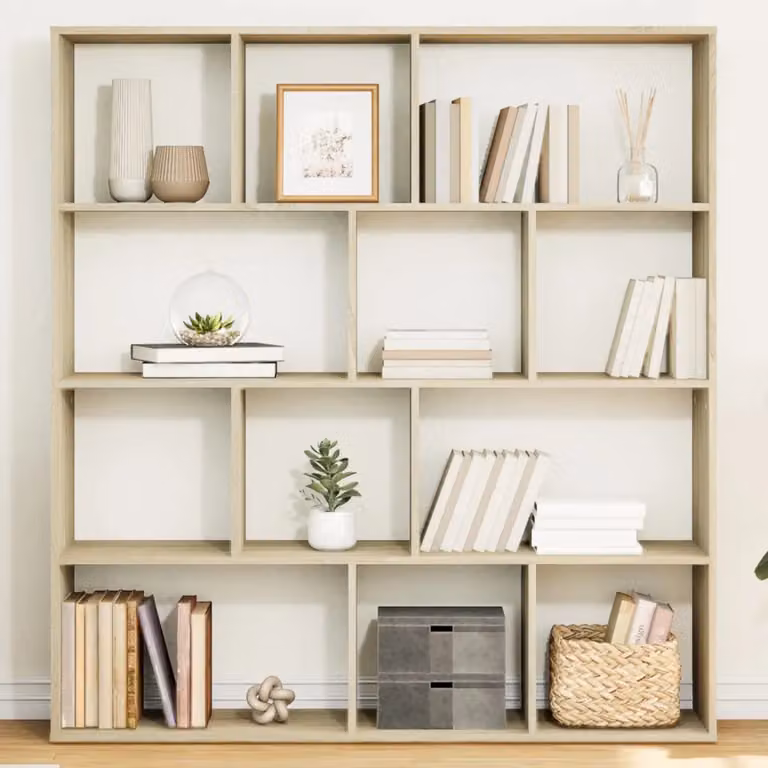 Libreria vidaXL in Legno Multistrato e MDF, Colore Rovere Sonoma, L: 132 cm, P: 29 cm, H: 141,5 cm