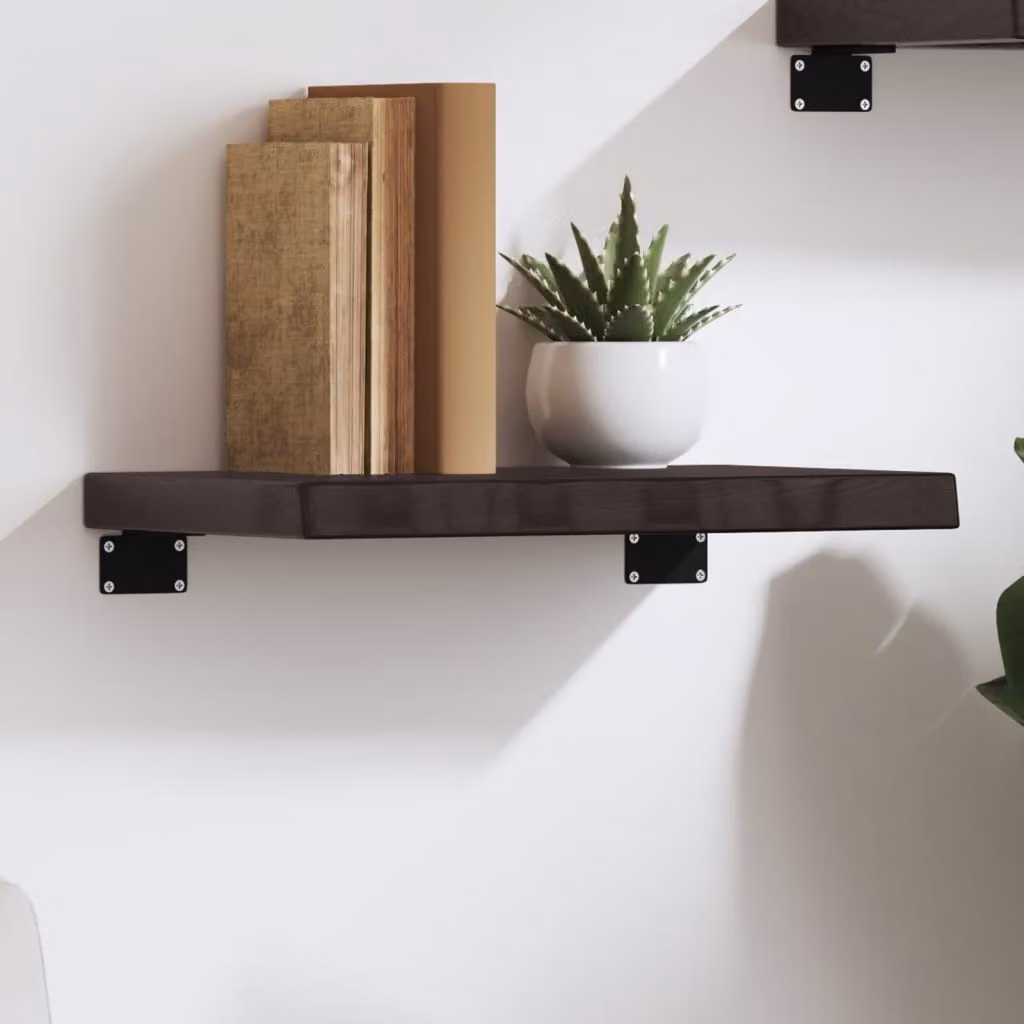 Ripiano da muro vidaXL in legno di rovere massello marrone scuro L 40 cm, P 30 cm, H 20 cm