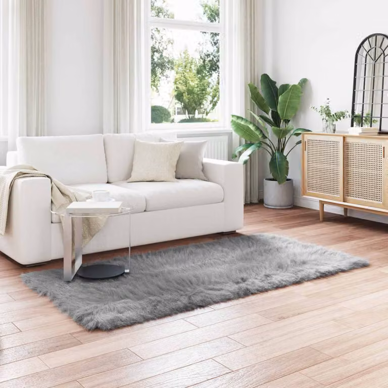 Tappeto moderno vidaXL in poliestere grigio, L: 80 cm, P: 200 cm