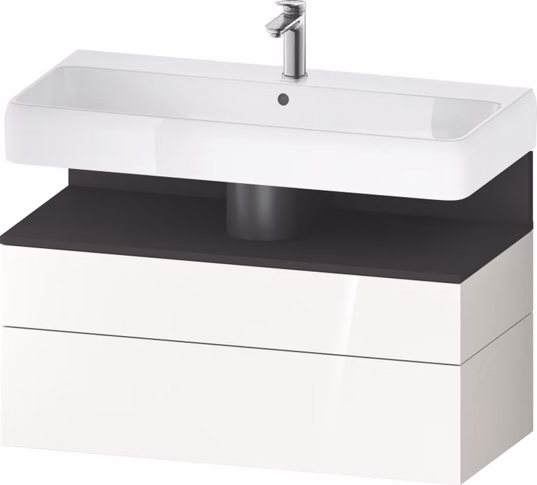 Duravit Collection One Meuble sous-lavabo, 1 tiroir et 1 tiroir, 990x470x590mm, niche graphite super mate, QA4395080220000, QA4395080220000