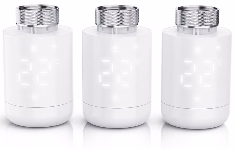 Set di 3 termostati per radiatori WLAN, con controllo tramite app, programmazione settimanale, display LED, manopola rotativa, rilevamento finestra aperta, protezione antigelo, termostati per riscaldamento, confezione da 3, colore bianco