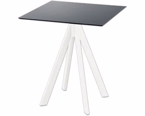 Infinity - Tavolo da giardino, struttura bianca + piano in HPL nero, 70x70 cm, 1 pezzo