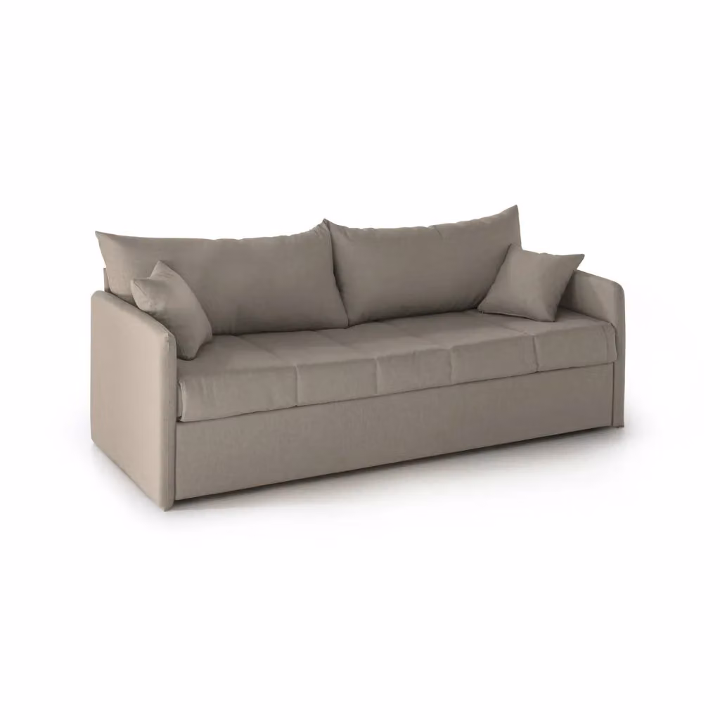 Avellana DMORA Divano Letto 3 Posti Sfoderabile in Tessuto Grigio, L: 205 cm, P: 86 cm – 2