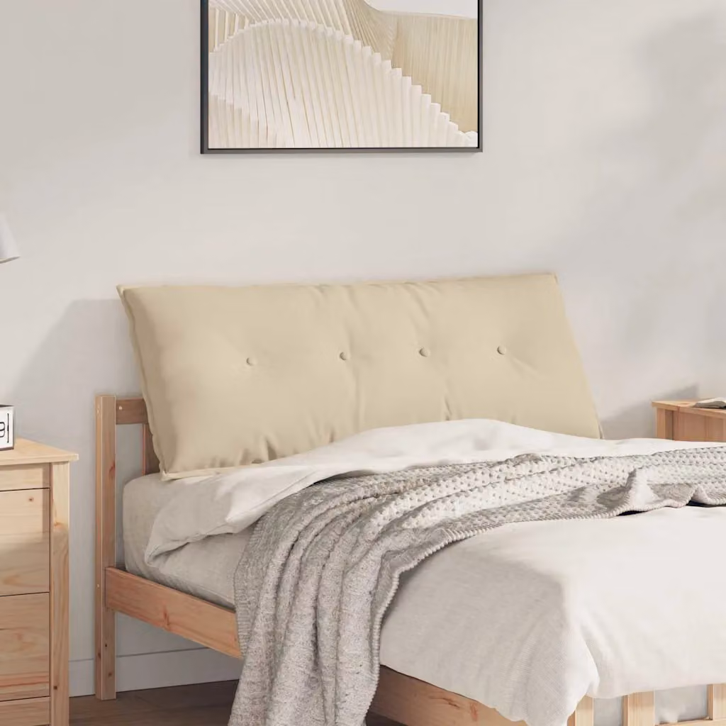 vidaXL Cuscino per Schiena Beige in Microfibra e Poliestere L: 120 cm, P: 50 cm