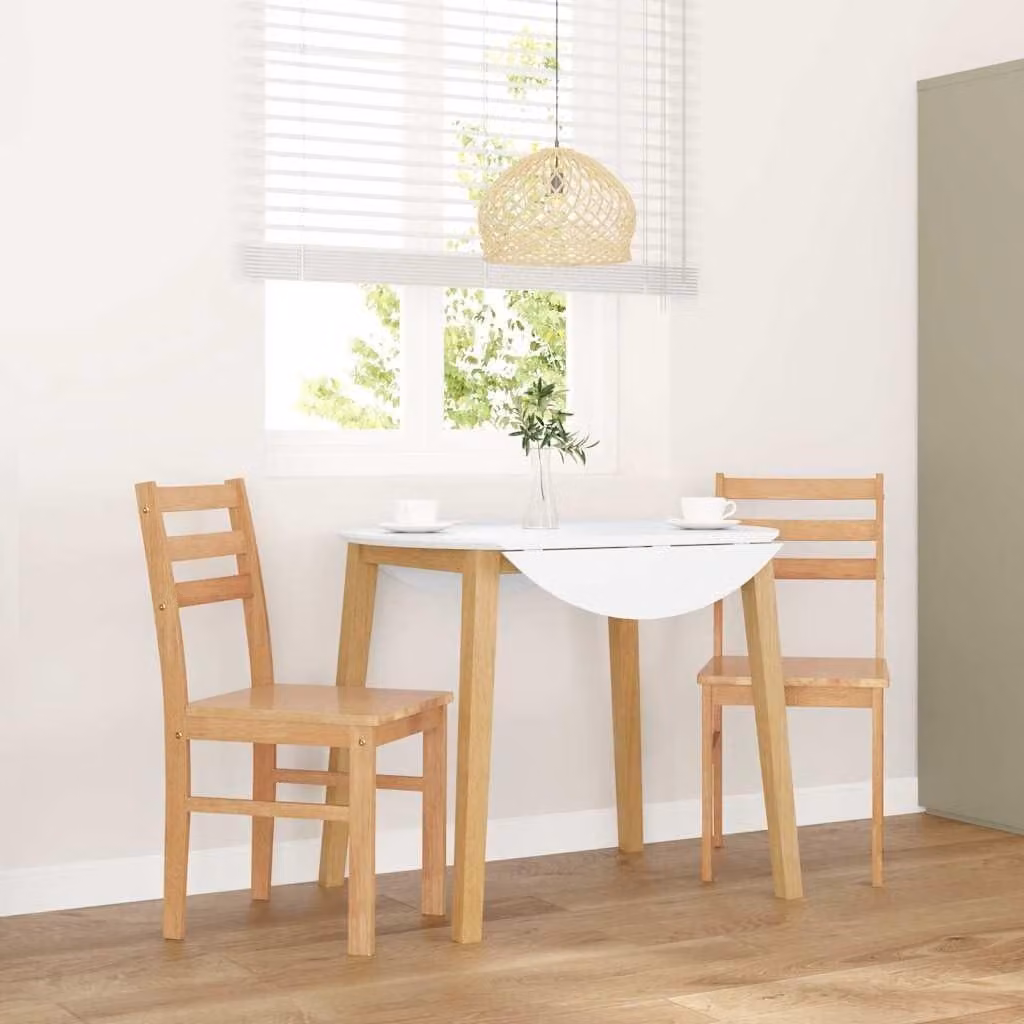 Set di 2 sedie da pranzo ergonomiche in legno massello