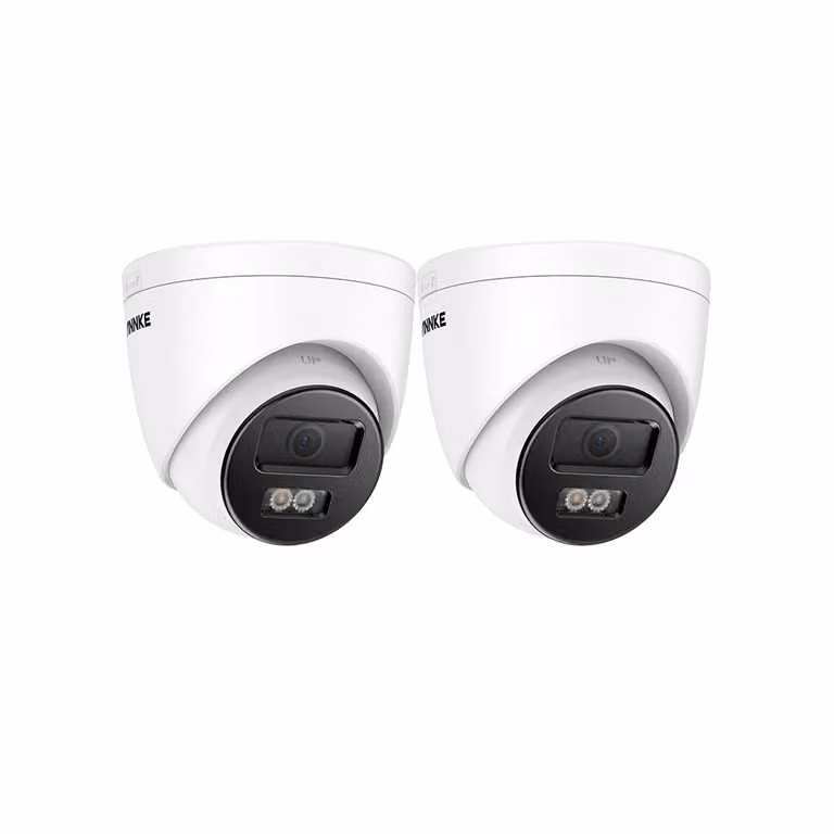 telecamera di sicurezza PoE da 12 MP, rilevamento avanzato del movimento, resistente alle intemperie IP67, 2 pezzi