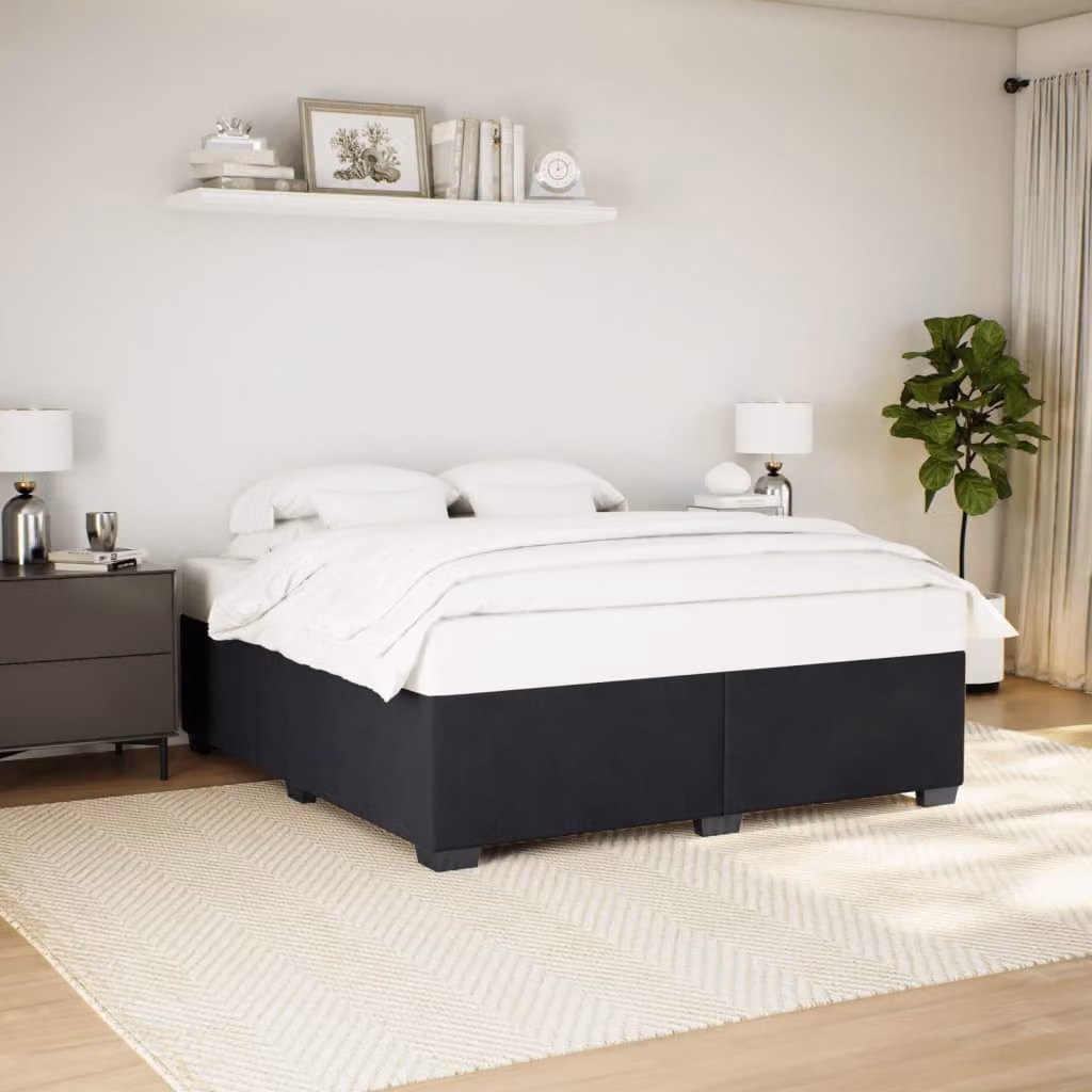 Giroletto senza materasso vidaXL in velluto nero L 180 cm x P 200 cm – 1