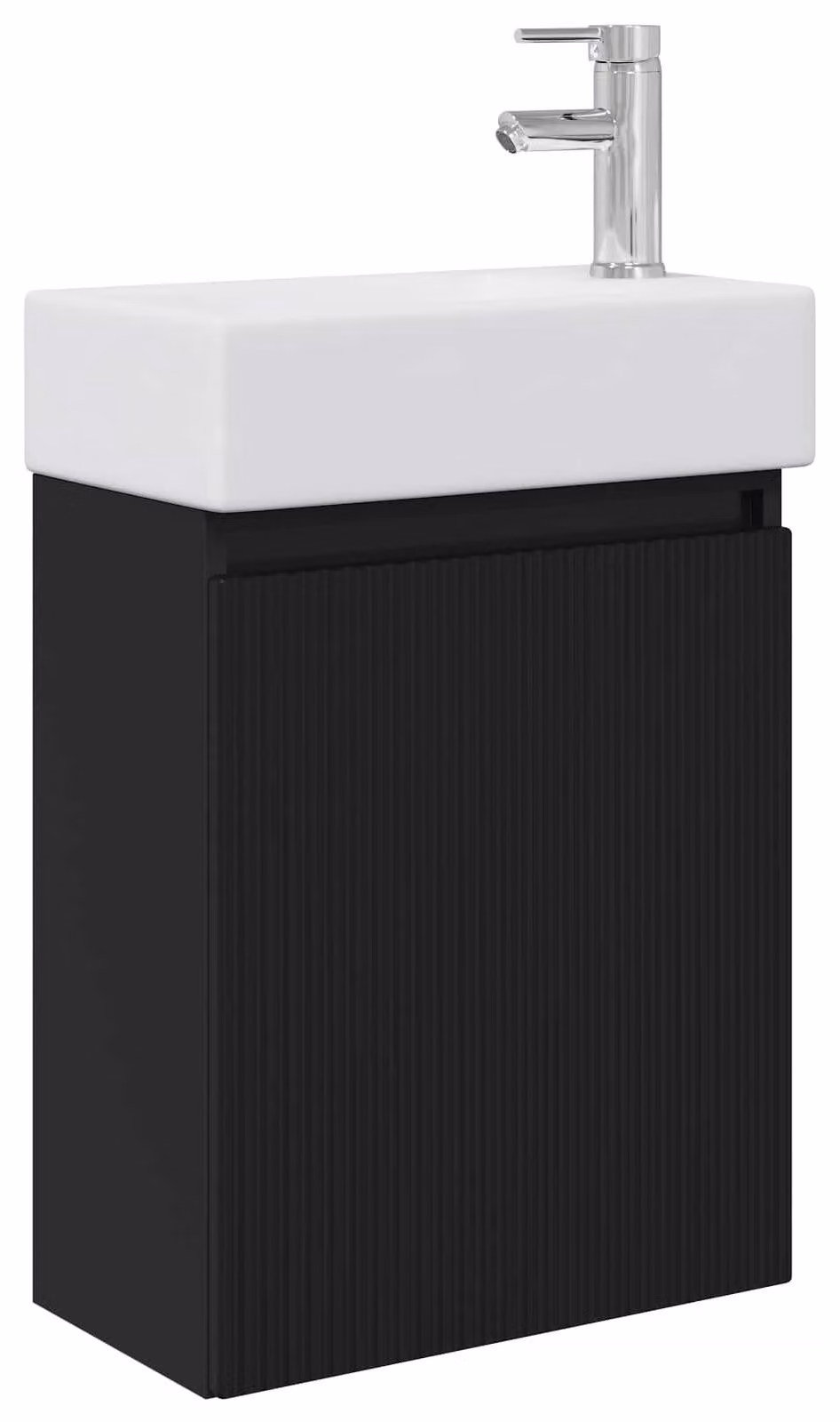 Mobile bagno con rubinetto Nero 45,5 x 22,5 x 84 cm