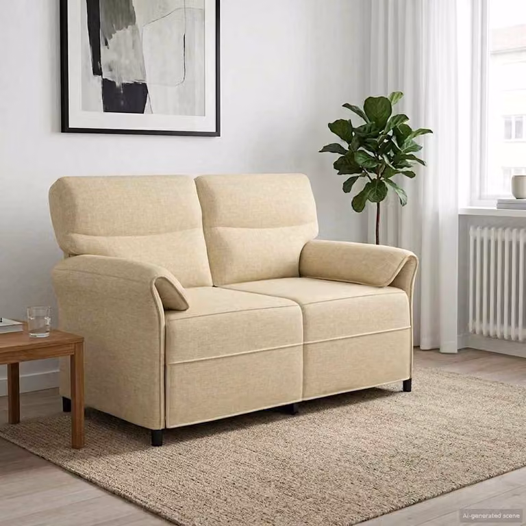 Divano moderno vidaXL in tessuto beige con struttura in metallo e imbottitura in schiuma per il tuo soggiorno