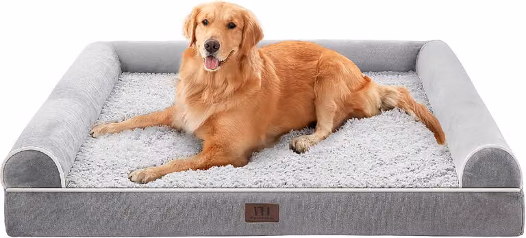 Cuccia per cani, dimensioni 106 x 76 x 19 cm, colore grigio, ortopedica, impermeabile, lavabile, ideale per il riposo