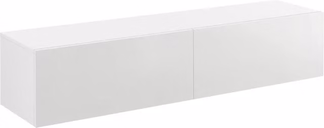 Mensola porta TV da parete di design con 2 cassetti 140 cm bianco 03_0005187