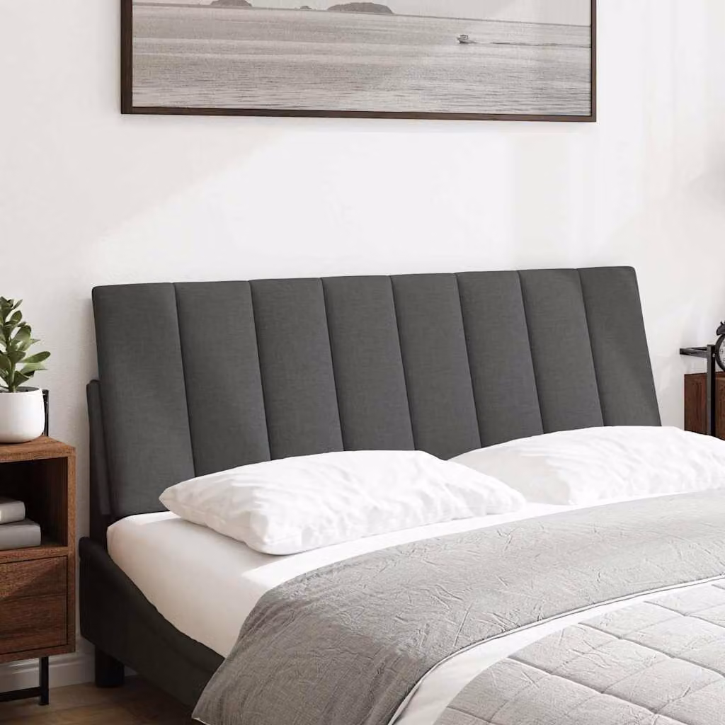 vidaXL Cuscino Testiera Hanko Grigio Scuro 120 cm in Tessuto