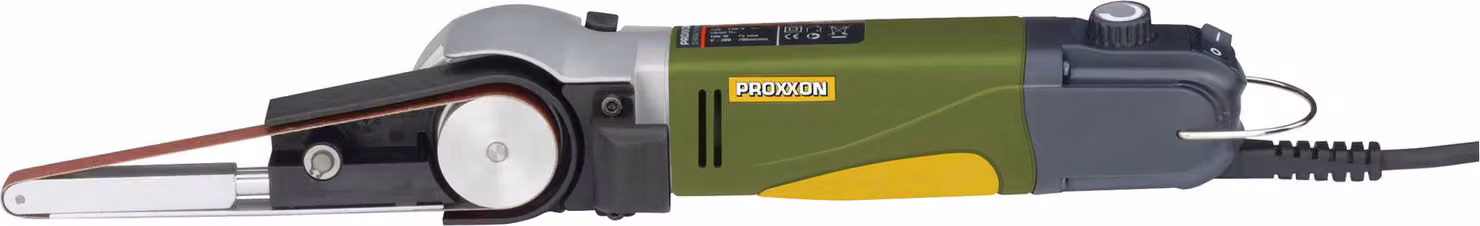 Proxxon Bandschleifer BS/E Präzision Schleifer 80 W, 2x Schleifband 10 x 330 mm