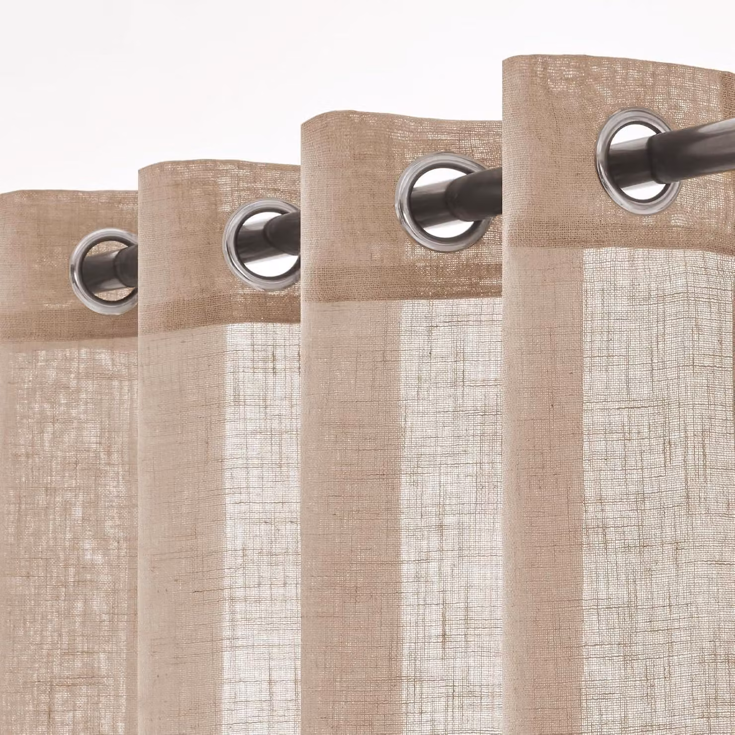 Tende decorative trasparenti in lino per WC sospesi, ideali per interni, dal design moderno, con occhielli, perfette per soggiorno e camera da letto, confezione da 2, dimensioni 140 x 16 cm