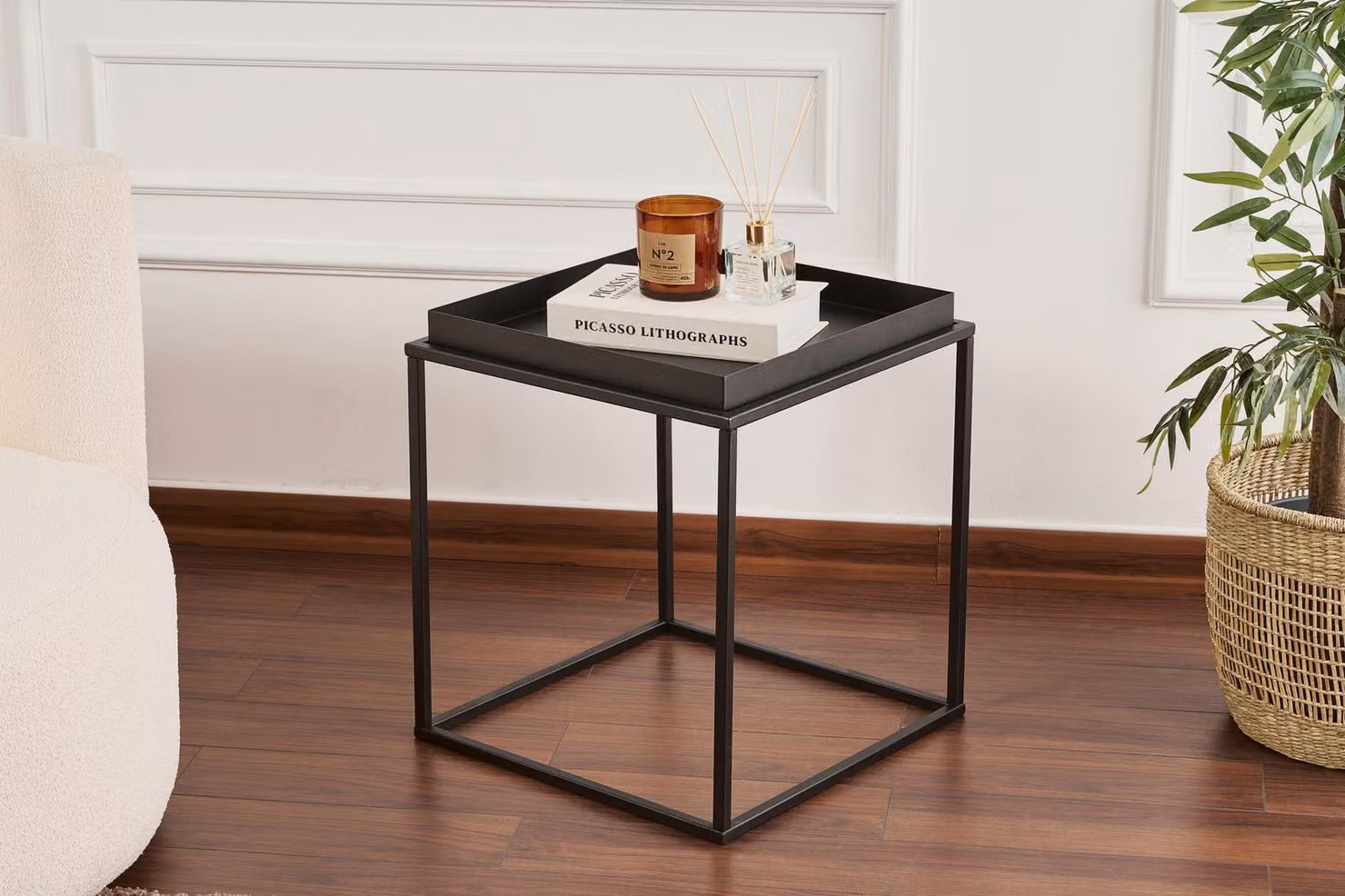 Skye Decor, Shb-018, tavolino da salotto, nero, 100% METALLO, 45 x 45 x 52 cm