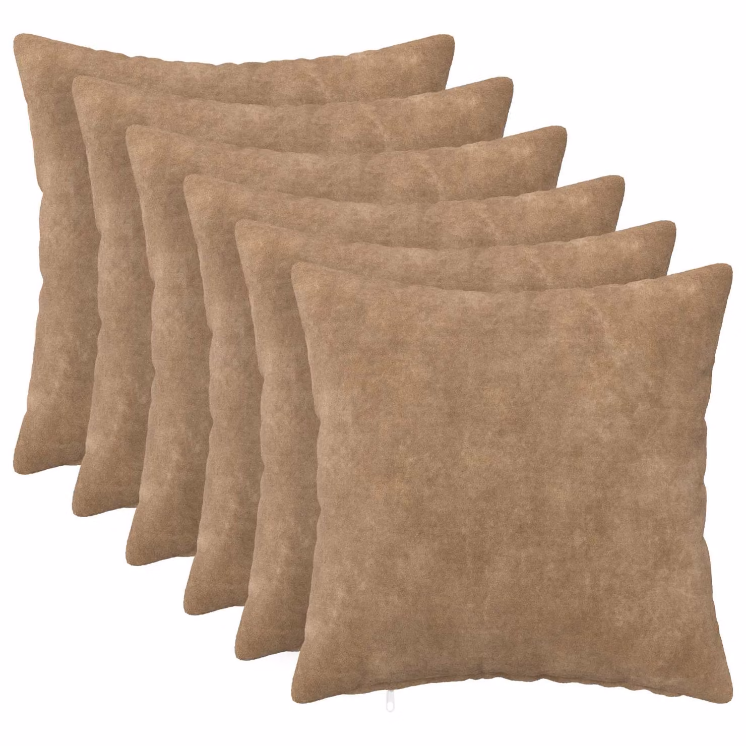 Set di 6 federe vidaXL HEERLEN in microfibra color tortora, L 45 cm x P 45 cm