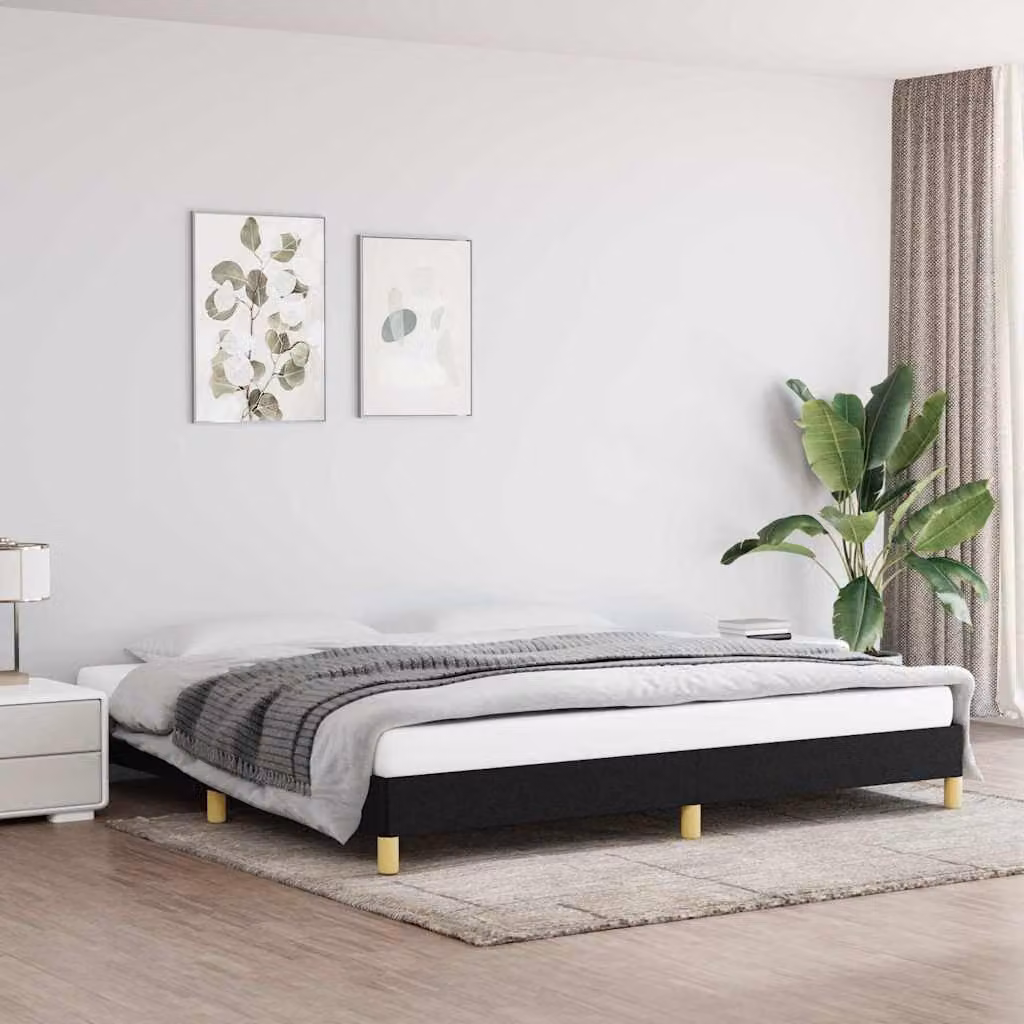 Giroletto vidaXL senza materasso in tessuto nero L/P: 200 x 200 cm
