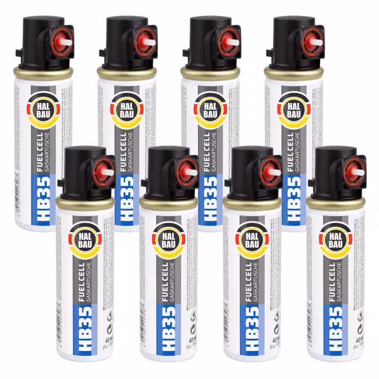 Cartuccia di ricambio HALBAU da 100 mm e 40 ml per chiodatrice, confezione da 8 cartucce HB35