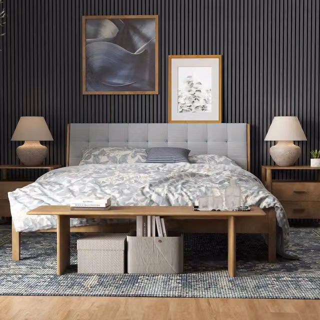 3 pezzi Pannelli decorativi fonoassorbenti L240xL60cm SP21mm in legno MDF，Colore di Rovere grigio scuro assorbimento acustico