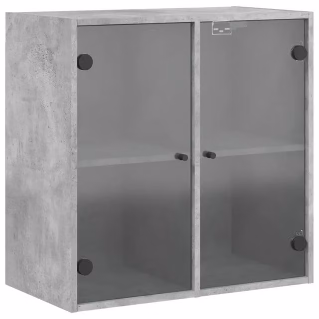 Armadio da parete di design versatile contenitore 68 x 37 x 68 cm in legno grigio cemento 02_0049334