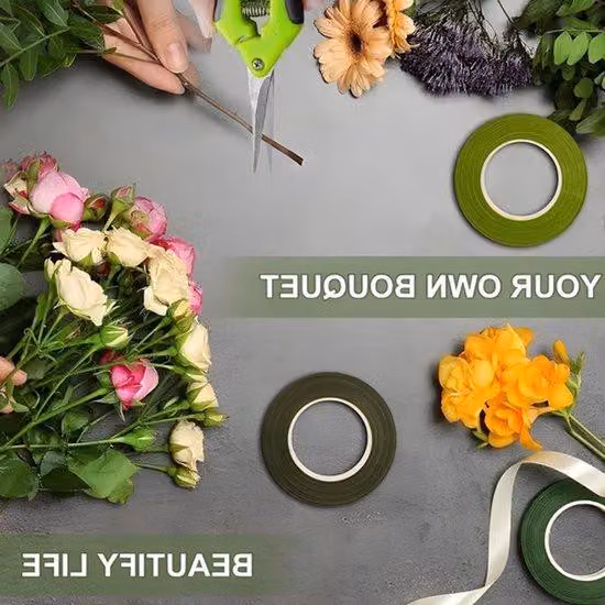 Set composto da 3 rotoli di nastro per giardinaggio e 1 paio di forbici da giardino, ideale per composizioni floreali, matrimoni e progetti fai-da-te