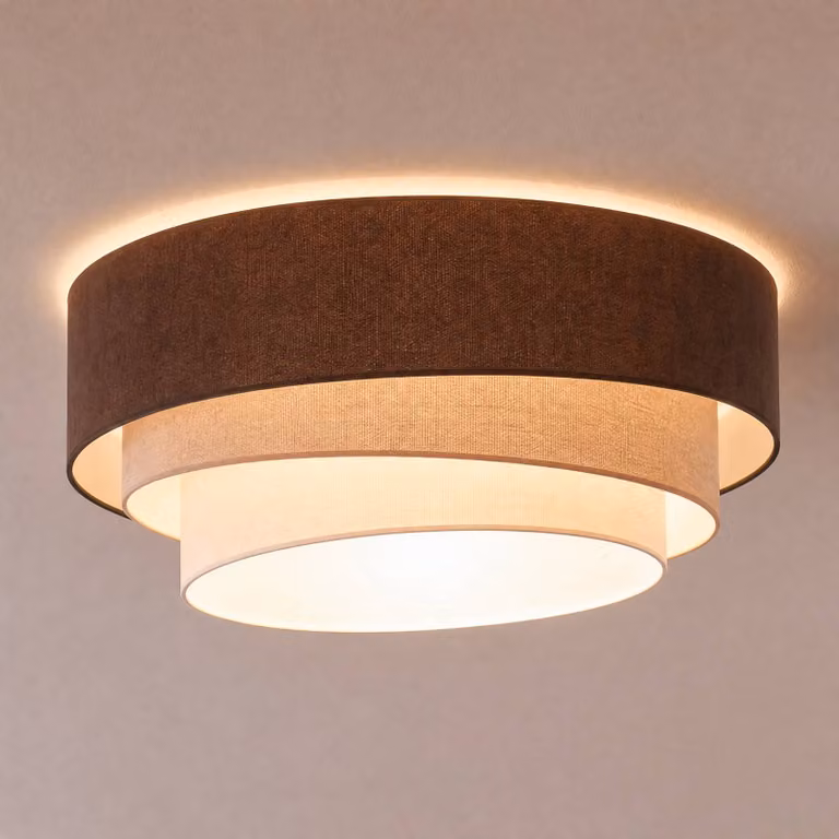 Plafoniera soffitto Trio Duolla, Cucina, Tessuto / Stoffa / Seta, Giovanile, Plafoniera