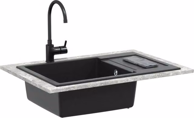 Lavello Nero 780 x 500 mm 80% Quarzo e 20% Resina CFW6551622