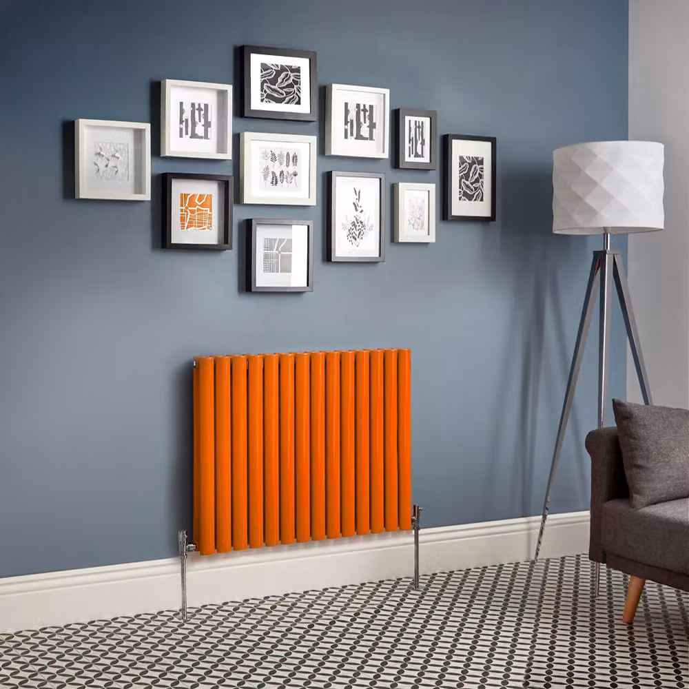 Radiatore di Design Orizzontale  Arancione (Sunset Arancione) -  635mm x 826mm  - Pannello Doppio  - Revive