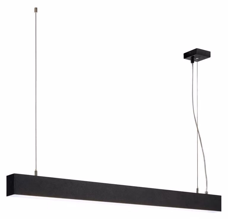 Lampada a sospensione SLV Glenos 1M, colore nero, temperatura di colore 4000K, forma allungata