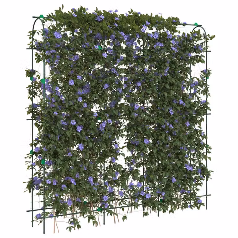 Set di 4 tralicci da giardino vidaXL per piante rampicanti in acciaio verde, H: 182,5 cm, L: 181,0 cm, P: 31,0 cm