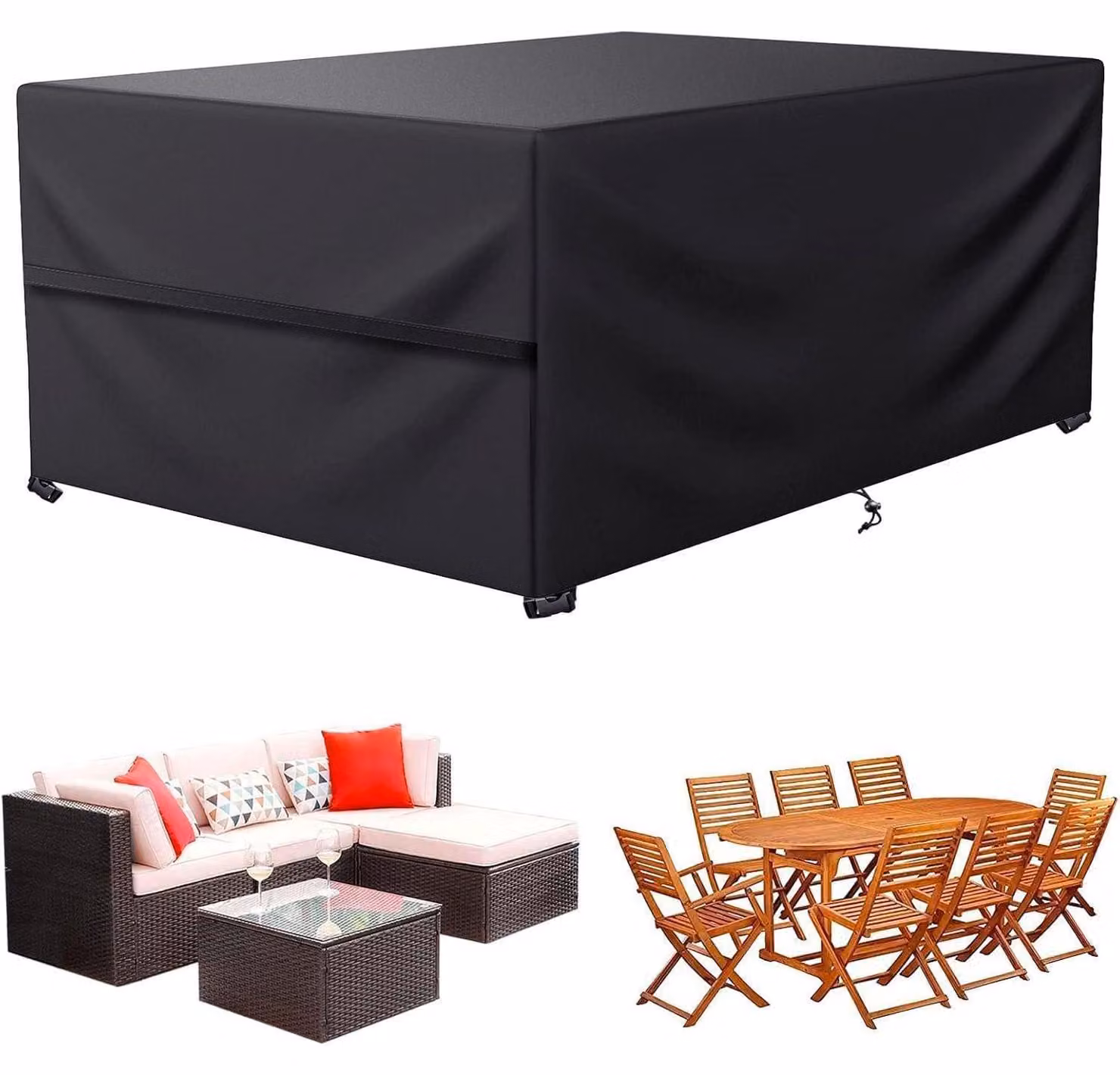 Copertura per tavolo da giardino, impermeabile, dimensioni 220x100x75 cm