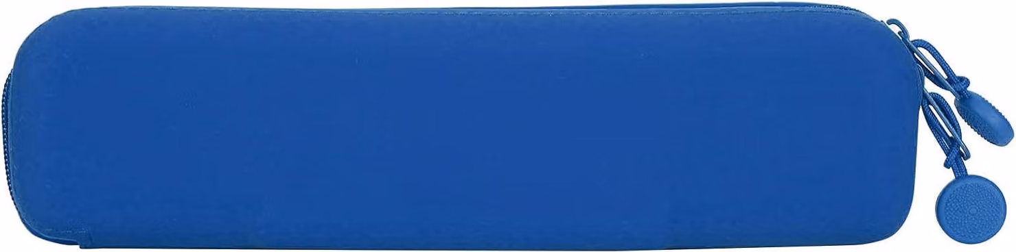 Custodia compatta in silicone blu - Organizzatore multifunzionale per studenti e adulti