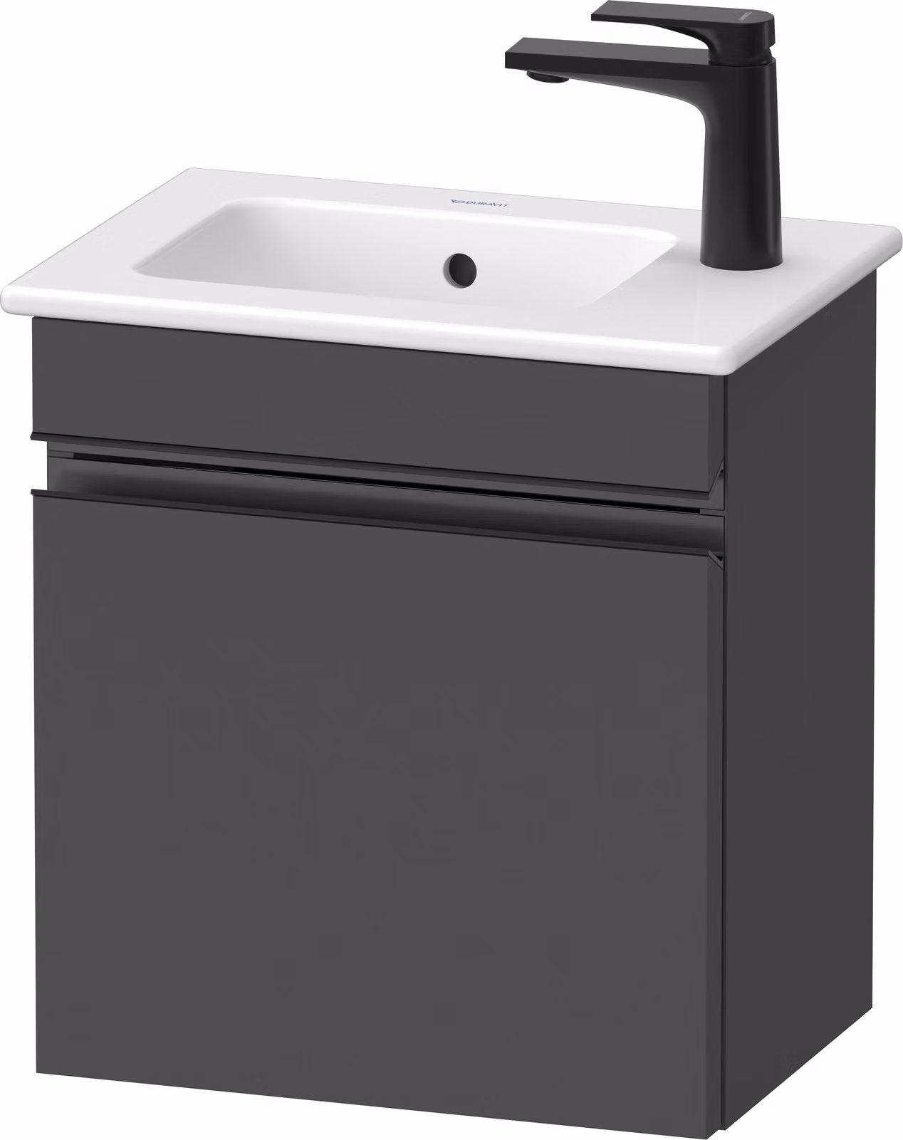 Duravit Sivida sous-lavabo, charnières à droite, poignée encastrée noir diamant mat, 400x287x443mm, pour ME by Starck, SV4642RBD490000, SV4642RBD490000