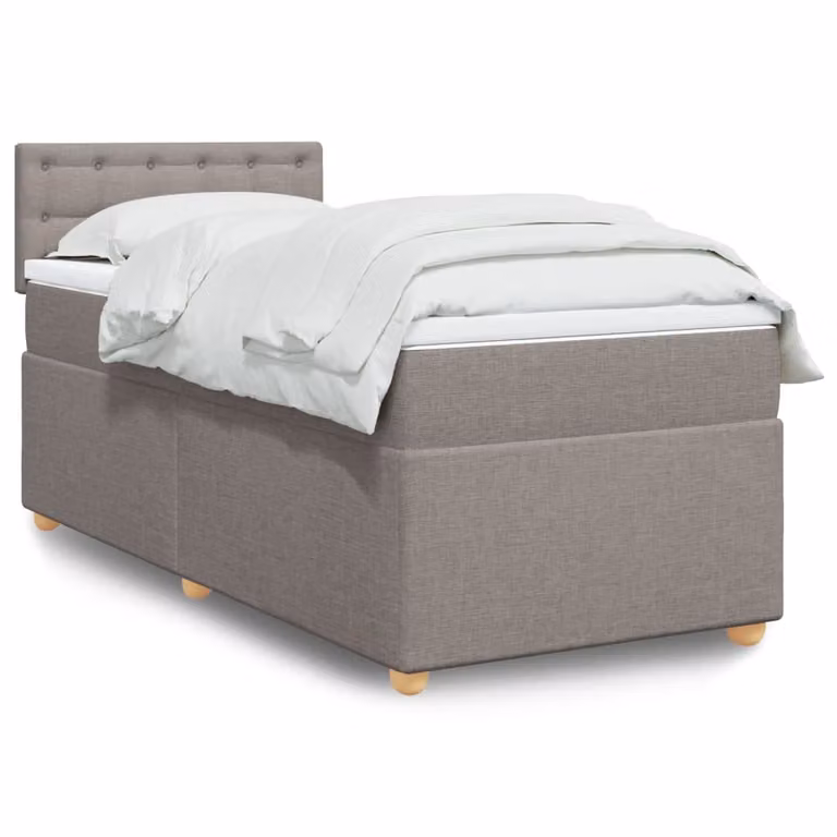 Giroletto a molle con materasso vidaXL in tessuto tortora L/P/H: 80 x 200 cm